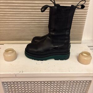 Bottega Veneta Black Boots with Green Sole worn but still great condition